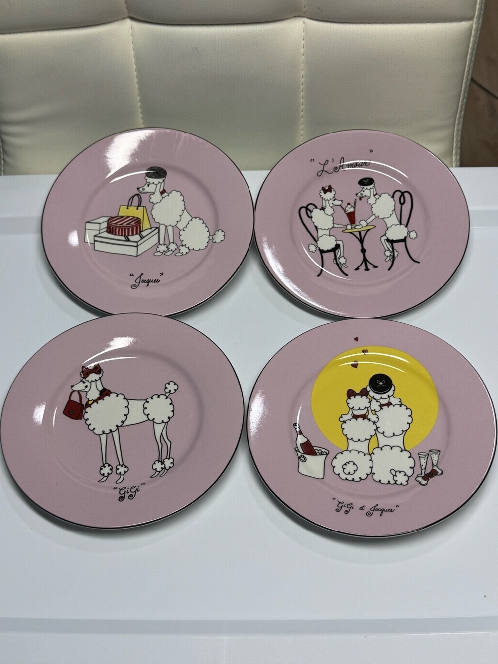American Atelier Paris Pink
Poodle Porcelain Salad Plates
Set of 4